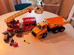 Playmobil Brandweer Ladderwagen & Kiepwagen + Onderdelen, Ophalen of Verzenden, Gebruikt