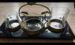 Old Crystal, Opaline And Brass Smoker Kit, Ophalen of Verzenden