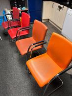 Eetkamerstoel kantoorstoel buisframe leder, Huis en Inrichting, Stoelen, Ophalen, Gebruikt, Overige kleuren, Metaal