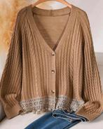 Vest Britt (44-52), Ophalen of Verzenden, Nieuw, Bruin, Trui of Vest