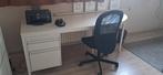 Lichtgrijs bureau met 2 lades, Huis en Inrichting, Bureaus, Ophalen, Gebruikt, Bureau