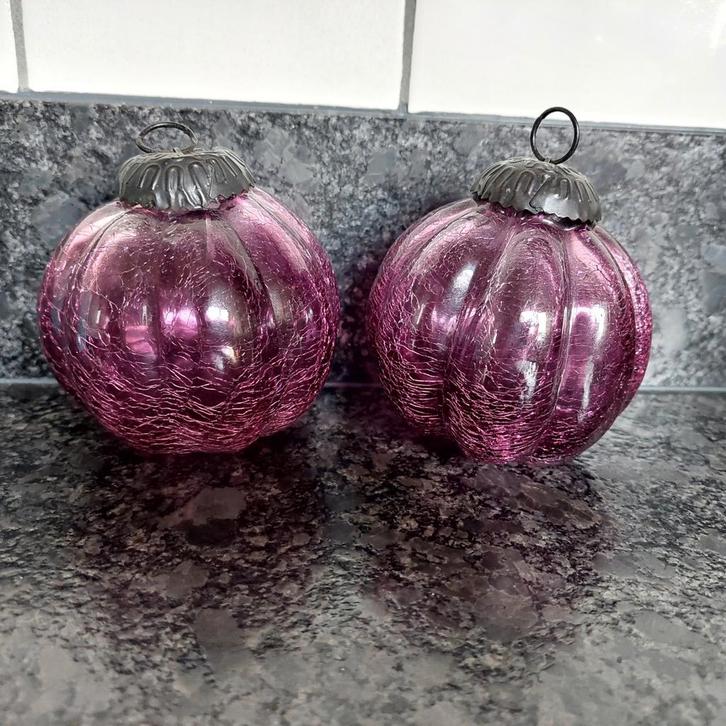 2 paarse heksenballen/heksenbol, Huis en Inrichting, Woonaccessoires | Overige, Gebruikt, Ophalen of Verzenden