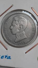 Mooie 1 Peseta 1903 - Zilver 5gr- Alfonso XIII, Ophalen of Verzenden, Overige landen, Losse munt, Zilver