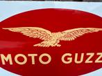 Moto Guzzi emaille reclamebord, Verzamelen, Merken en Reclamevoorwerpen, Reclamebord, Gebruikt, I, Ophalen of Verzenden