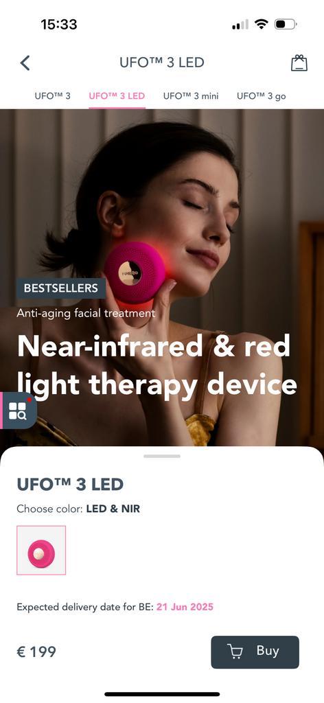 FOREO UFO 3 LED | NIR & Anti aging LED Hydrating Facial, Sieraden, Tassen en Uiterlijk, Uiterlijk | Gezichtsverzorging, Zo goed als nieuw