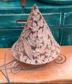 Vintage Smeedijzeren Tafellamp met Bladmotief, Huis en Inrichting, Lampen | Vloerlampen, Vintage, Ophalen of Verzenden, Zo goed als nieuw