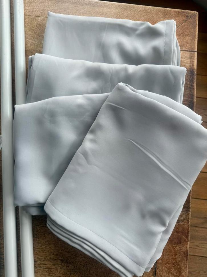 4x IKEA MAJGULL gordijnen lichtgrijs/creme, Huis en Inrichting, Stoffering | Gordijnen en Lamellen, Gebruikt, 200 cm of meer, 100 tot 150 cm