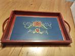 Blauw Hindeloopen dienblad 45x30x5 cm, Ophalen of Verzenden, Gebruikt, Vierkant, Hout