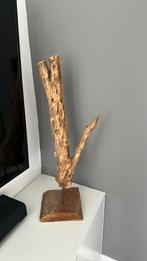 Houten sokkel kunstobject houtstronk op voet beeld 65 hoog, Ophalen of Verzenden, Zo goed als nieuw