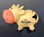 Happy birthday to you! Koe koeienspaarpot, Verzamelen, Spaarpotten, Kunststof, Ophalen of Verzenden, Zo goed als nieuw, Dier