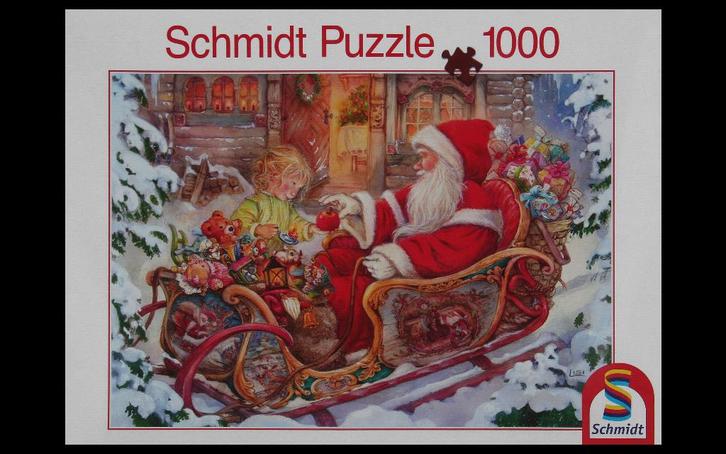 Puzzels van 1000 stukjes (Kerst) - 2, Hobby en Vrije tijd, Denksport en Puzzels, Zo goed als nieuw, Legpuzzel, 500 t/m 1500 stukjes