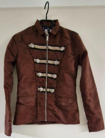 Bruin suède-achtig colbertje Jil & Sil maat 146/152 beschikbaar voor biedingen