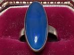 PRACHTIGE 925 ZILVER RING MET OPVALLENDE BLAUWE EDELSTEEN, Verzenden, Zilver, Ring, Met edelsteen