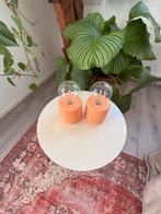 Twee nachtlampjes oranje, Huis en Inrichting, Ophalen, Zo goed als nieuw, Rond