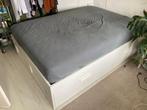 Ikea Brimnes bed frame met lattenbodems, Ophalen, Gebruikt, Wit, Tweepersoons