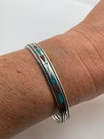 J579 Prachtige zilveren Navajo armband, Sieraden, Tassen en Uiterlijk, Armbanden, Ophalen of Verzenden, Zilver, Zilver