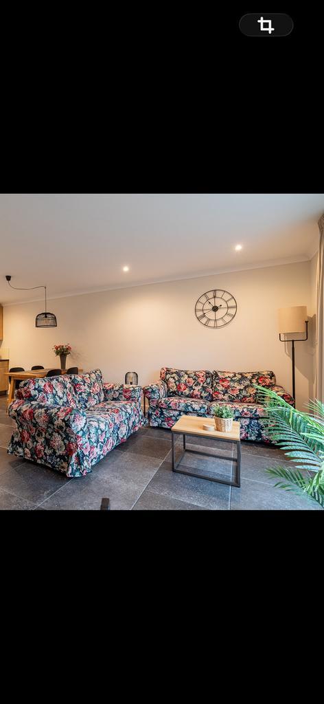 Ikea Ektorp 2-zits banken met 2 sets hoezen, Huis en Inrichting, Banken | Bankstellen, Gebruikt, Rechte bank, Tweepersoons, 150 tot 200 cm