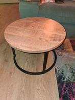 Mangohout tafeltje, Rond, Zo goed als nieuw, Minder dan 50 cm, 50 tot 100 cm