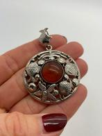 Z738 Prachtige zilveren hanger Fischland, Sieraden, Tassen en Uiterlijk, Ophalen of Verzenden, Zilver, Hanger, Met edelsteen