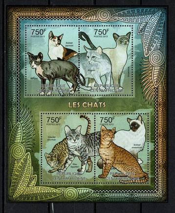 c.afrika 2012 pf blok katten poezen cats zoogdieren 2 beschikbaar voor biedingen