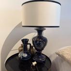 Vintage Tafel Lamp met H&M Kap blauw, Ophalen, Zo goed als nieuw, Minder dan 50 cm
