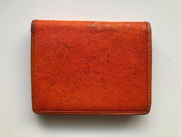Leren portemonnee - MicMac, Sieraden, Tassen en Uiterlijk, Portemonnees, Gebruikt, Overige merken, Oranje, Leer, Ophalen of Verzenden