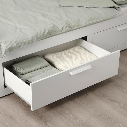 BRIMNES Day-bed frame with 2 drawers, white, 80x200 cm, Huis en Inrichting, Slaapkamer | Bedden, Nieuw, Tweepersoons, 80 cm, 200 cm