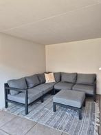 Lifestyle grijze aluminium loungeset hoek + tafel/poef, Tuin en Terras, Ophalen, Zo goed als nieuw, Aluminium