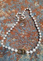 Dior design wit parel-goudkleurig ketting gratis verzenden, Sieraden, Tassen en Uiterlijk, Kettingen, Overige materialen, Verstelbaar
