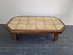 Vintage salontafel donker eiken met tegels, Huis en Inrichting, Tafels | Salontafels, Ophalen, Gebruikt, 100 tot 150 cm, Eikenhout
