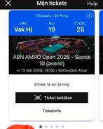 5x ABN AMRO tennis kwartfinales vrij.avond 13/2, Tickets en Kaartjes, Drie personen of meer, Februari