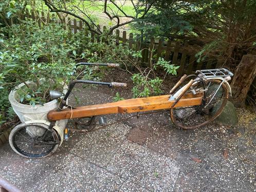 Jaren ‘50 houten zelfbouw ligfiets oldtimer vintage zeilboot, Fietsen en Brommers, Fietsen | Ligfietsen, Gebruikt, Overige merken
