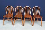 Set van 4 antieke eiken Engelse Windsor spijlen stoelen, Huis en Inrichting, Stoelen, Vier, Gebruikt, Ophalen of Verzenden, Engels antiek landelijk vintage Windsor