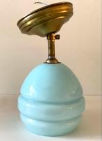 ART DECO PLAFONDLAMPJE. Zeldzaam. Groen/Blauw Glas  PERFECT!, Ophalen of Verzenden, Zo goed als nieuw, Glas