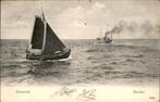 IJmuiden Zeegezicht met visserboot KZ 218 (?)  st 1905, Verzenden, Voor 1920, Gelopen, Noord-Holland