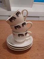 3 kop en schotel Jet Cow, Huis en Inrichting, Keuken | Servies, Nieuw, Ophalen of Verzenden, Overige stijlen, Kop(pen) en/of Schotel(s)