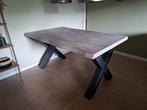 ALS NIEUW !! boomstronktafel eettafel tafel staal 160 x 100, Ophalen, 50 tot 100 cm, Zo goed als nieuw, Vijf personen of meer