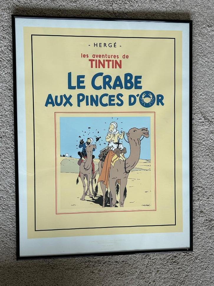 Zeefdruk Kuifje - De Krab Met De Gulden Scharen, Verzamelen, Stripfiguren, Zo goed als nieuw, Plaatje, Poster of Sticker, Kuifje