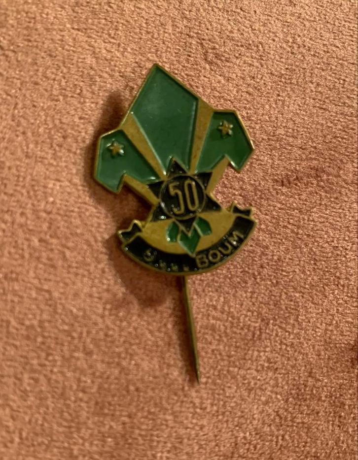 Vlaamse Scouts Speldje - 50 jaar, Verzamelen, Scouting, Gebruikt, Embleem, Speld of Insigne, Ophalen of Verzenden