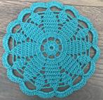 Petrol lurex gehaakte rond boho onderzetter placemat kleedje, Huis en Inrichting, Ophalen of Verzenden, Nieuw, Bord