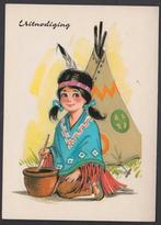 Meisje als Indiaan Wigwam Uitnodiging v. verjaardag Gelopen, Verzenden, 1960 tot 1980, Gelopen, Kinderen
