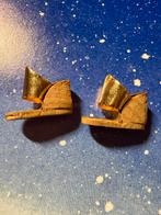 Barbie vintage kurken gouden schoentjes wedges, Ophalen of Verzenden, Zo goed als nieuw