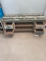 Stoer TV Meubel van Gerecycled Hout, Ophalen, Gebruikt, 100 tot 150 cm, 25 tot 50 cm