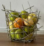 Zilverkleurige fruitmand met kunstfruit, Overige materialen, Mand, Nieuw, Ophalen of Verzenden