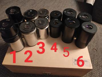  microscoop onderdelen, objectieven, oculairs, revolver etc. beschikbaar voor biedingen