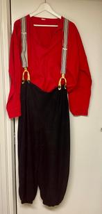 Boerenbroek met bretels en rode kiel voor Carnaval, Maat 52/54 (L), Carnaval, Ophalen of Verzenden, Zo goed als nieuw