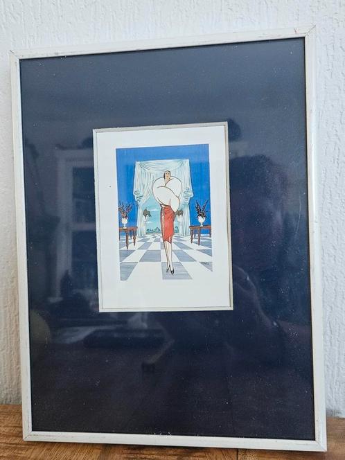 Vintage retro schilderijtje, Antiek en Kunst, Kunst | Litho's en Zeefdrukken, Ophalen of Verzenden