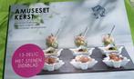 Amuseset Kerst 13-delige set met een stenen dienblad, Ophalen, Zo goed als nieuw, Rond