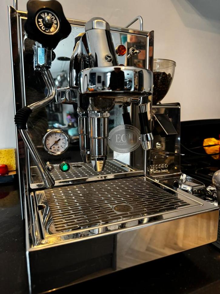 ECM Manufacture Espressomachine Topstaat!, Witgoed en Apparatuur, Koffiezetapparaten, Gebruikt, Gemalen koffie, Espresso apparaat