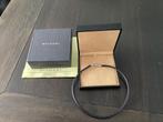 Bvlgari zwarte leren ketting 50 cm, Ophalen of Verzenden, Zo goed als nieuw, Zwart, Goud